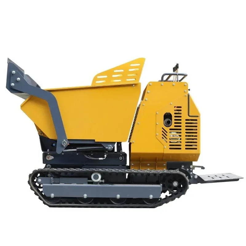 Mini small crawler dump truck manufacturer 500-1000 kg lifting transport truck, hydraulic hand-supported self-unloading