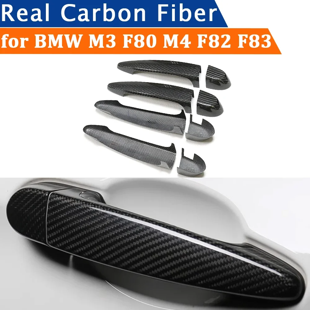 

For BMW M3 F80 M4 F82 F83 2014-2020 Car Accessories Real Carbon Fiber Door Handle Cover Frame Sticker Exterior Bodykit