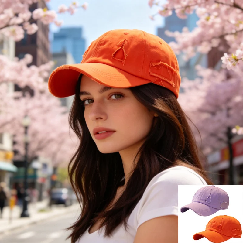 2 Pack Women' Distressed Vintage Baseball Cap - Fitted Retro Frayed Cap Suitable for Casual, Valentine' Day Outfits, Non-Stretch
