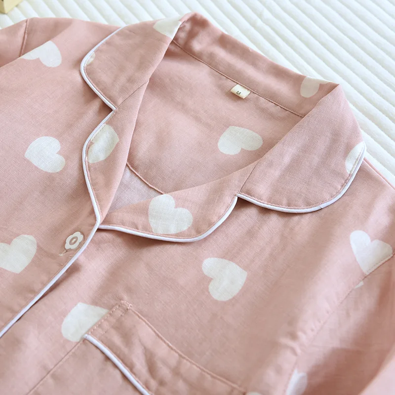 2026 Neues Frühlings- und Herbst-Pyjama-Set für Damen, 100% Baumwolle, Langarmhose, Zweiteiliges Set, Lieblich und Süß, Heimtextilien-Set – Detail 6