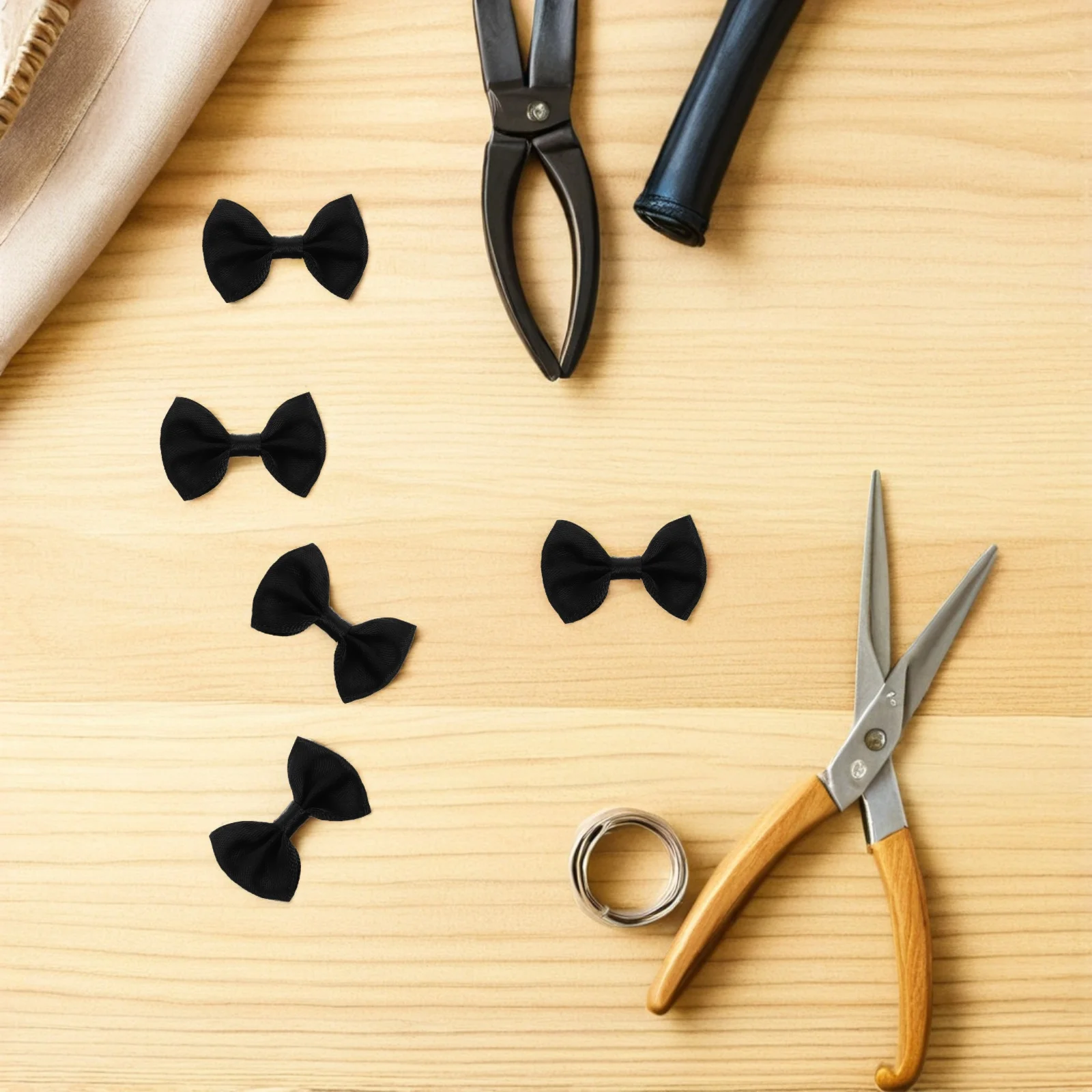 

200Pcs Mini Ribbon Bows Elegant Polyester Satin Small Bows for Ornaments Wedding Party Favors Scrapbook Craft Embellishments