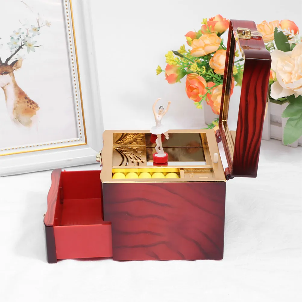 

Jewelry Storage Box Music Box Red 2 in 1 Functionality for Necklaces Bracelets Keepsakes Premium Craftsmanship Gift Idea