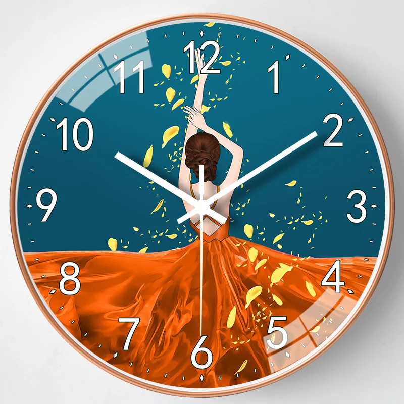 Nordic Wall Clock 8 Inch Dinning Restaurant Cafe Decorative Wall Clock Clear Face Silent Non-Ticking Living Room Decoration