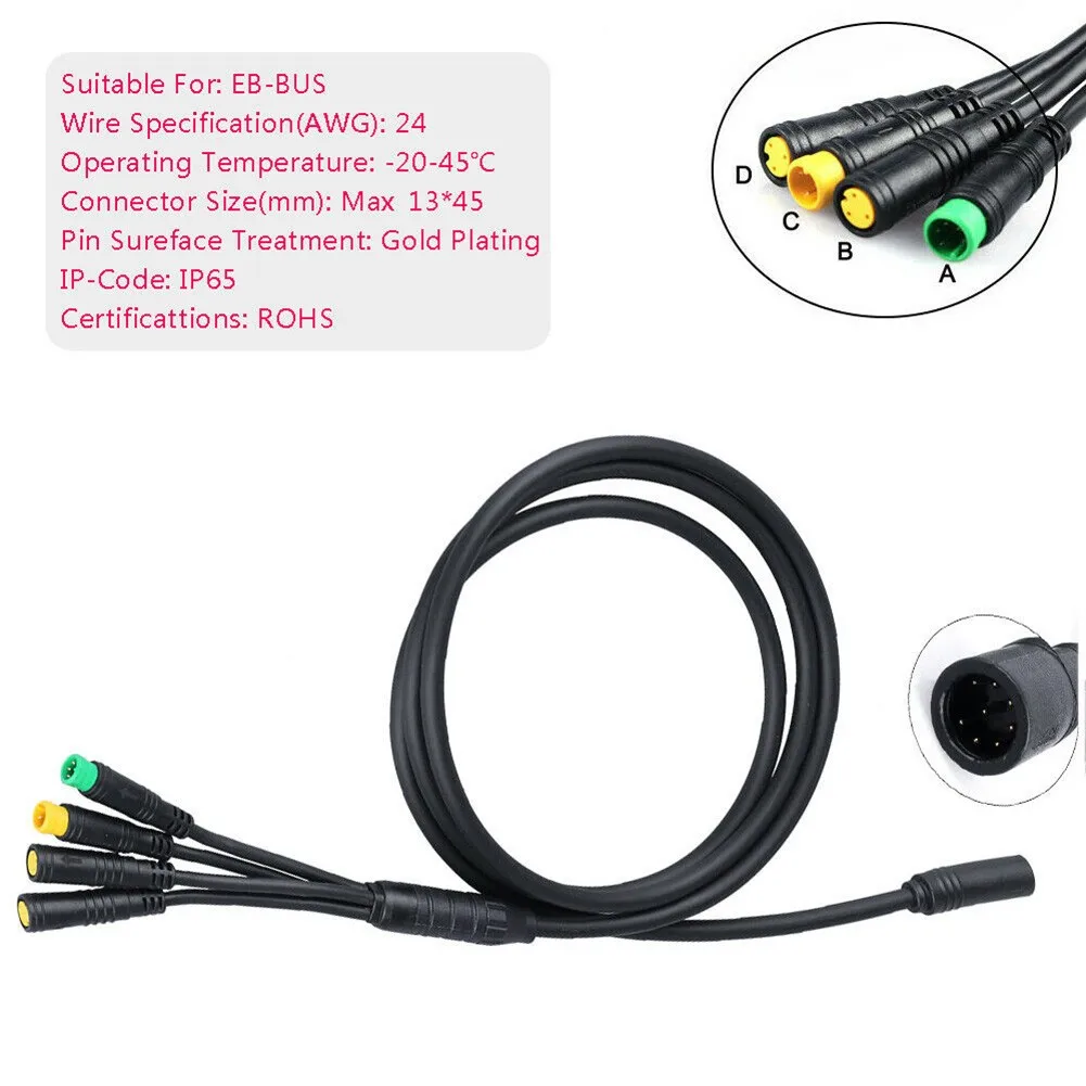 Waterproof 1T4 EB-Bus Cable Harness For Bafang for bbs for bbs01 for bbs02 Motor Brake Lever Thumb Throttle Connector Extension
