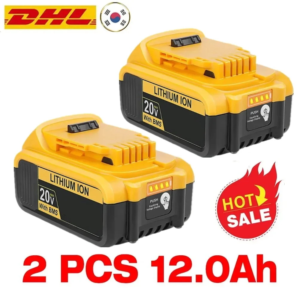 DCB200 batería de 20V Compatible con herramientas eléctricas dewalt, batería de litio recargable de 18V, 12Ah, 20V, 18v,18V,12Ah