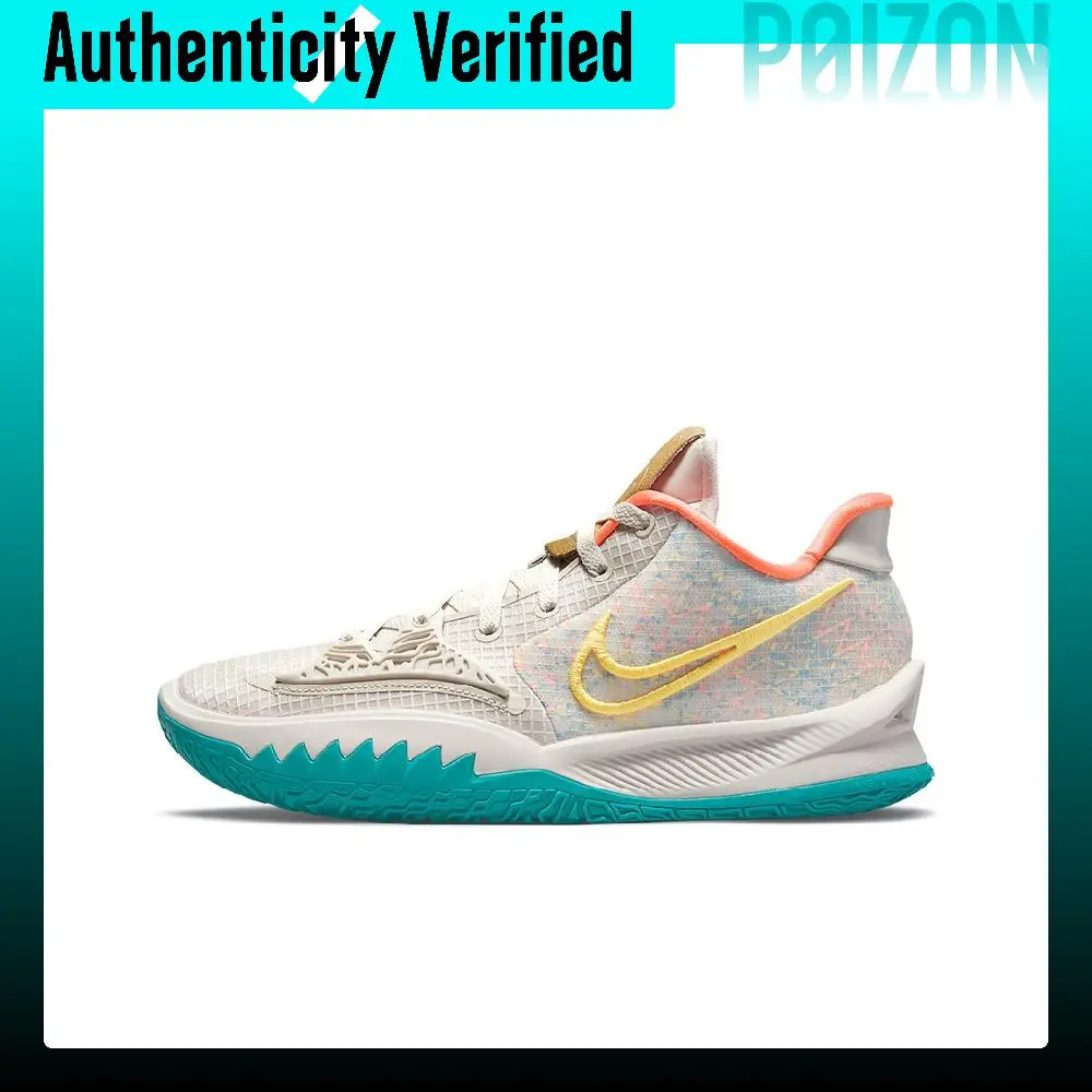 Nike Kyrie Low 4 Basketball Shoes Unisex Low Top Beige/Green/Orange CW3985-005