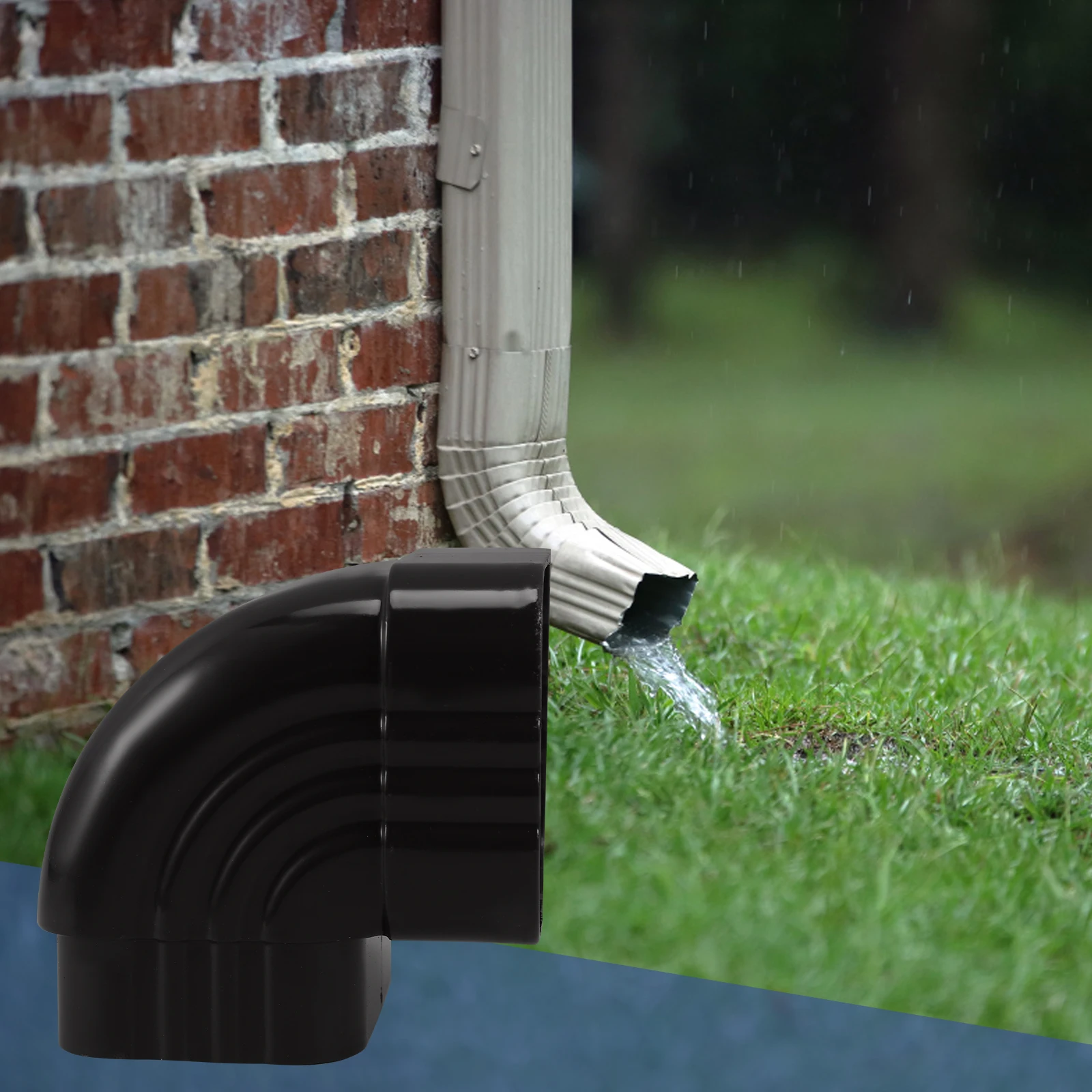 

1PC Aluminum Alloy Rain Pipe Elbow Connector Corrugated Metal Adapter Right Angle Fitting Flexible Installation Easy