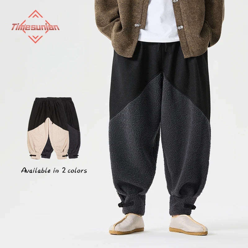 

Ретро плюс размер шерстяные утолщенные зимние брюки для мужчин в китайском стиле свободные шаровары брюки Новое поступление