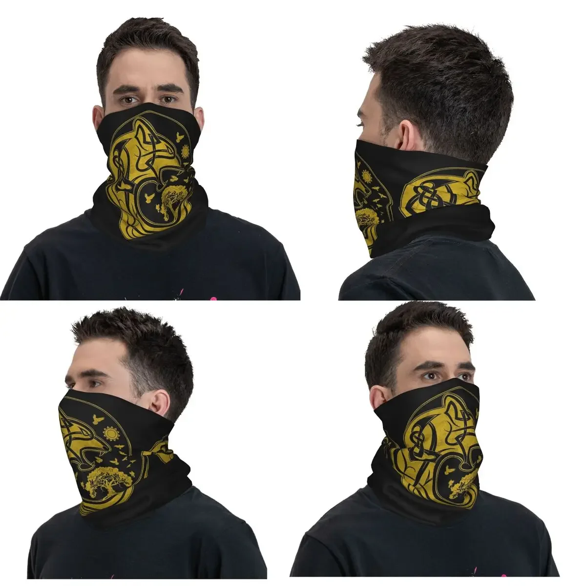 Viking Loki Son Fenrir Bandana Neck Gaiter Printed Mask Scarf Multi-use Balaclava Hiking Fishing For Men Women Adult Winter