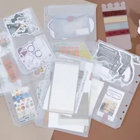 A5A6  5Pcs Binder Zipper Folders For 6-Ring Notebook Binder Transparent Loose Leaf Document Filing Bags 2