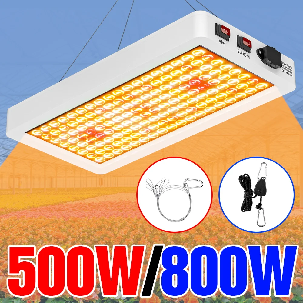 

800W LED Full Spectrum Grow Light Full Spectrum Hydroponics Plant Cultivation Lamp UV IR Greenhouse Fruit Vegetables Fill light