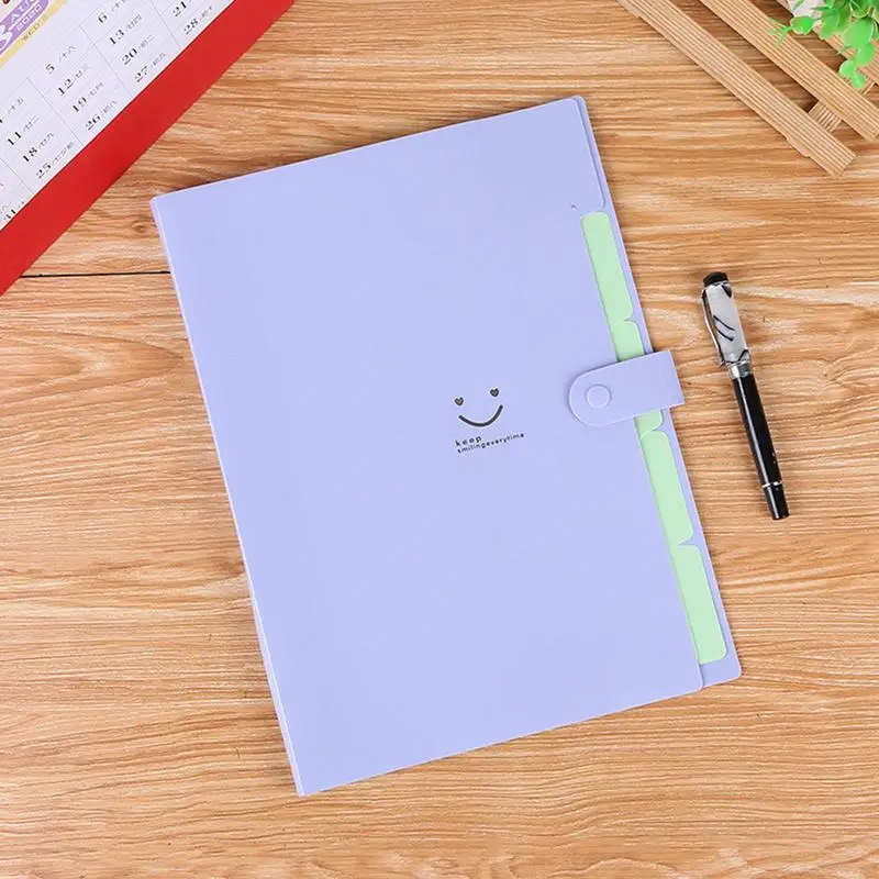 A4 방수 문서 거치대 파일 오거나이저 폴더, 확장형 대용량 방진 파일 오거나이저, 5 포켓 및 4 탭