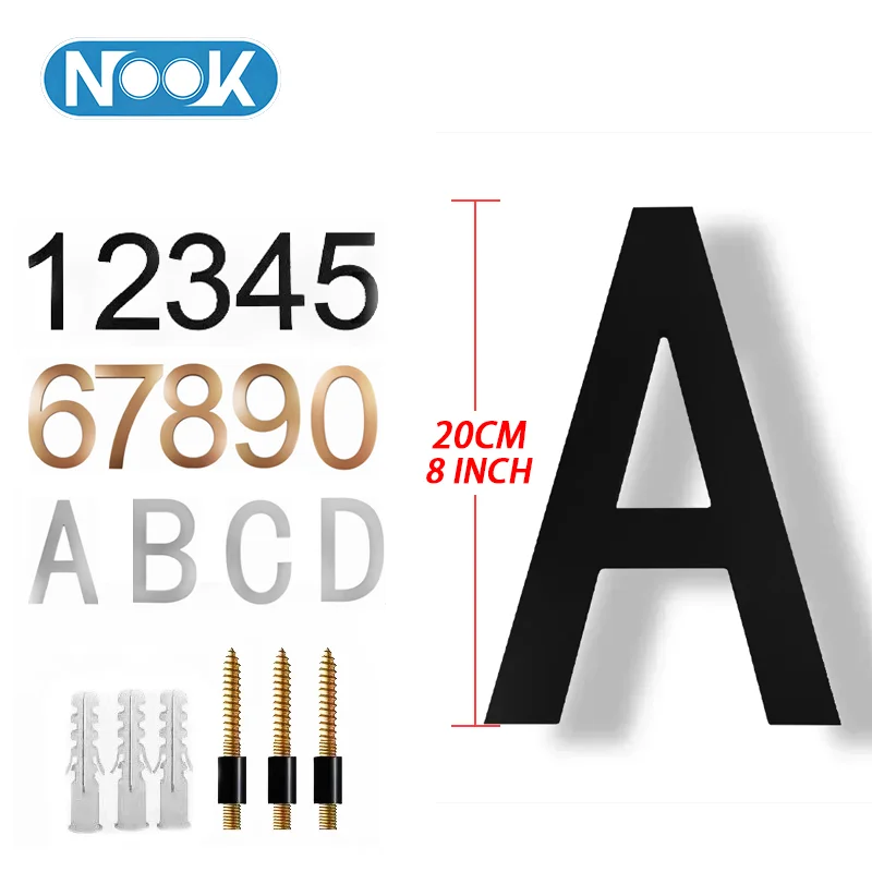 

20cm 8 Inch House Number Outdoor Letters 0-9 Numeric For Home Street Doorplates Mailbox Yard Hotel Plaque Signs Address Numbers