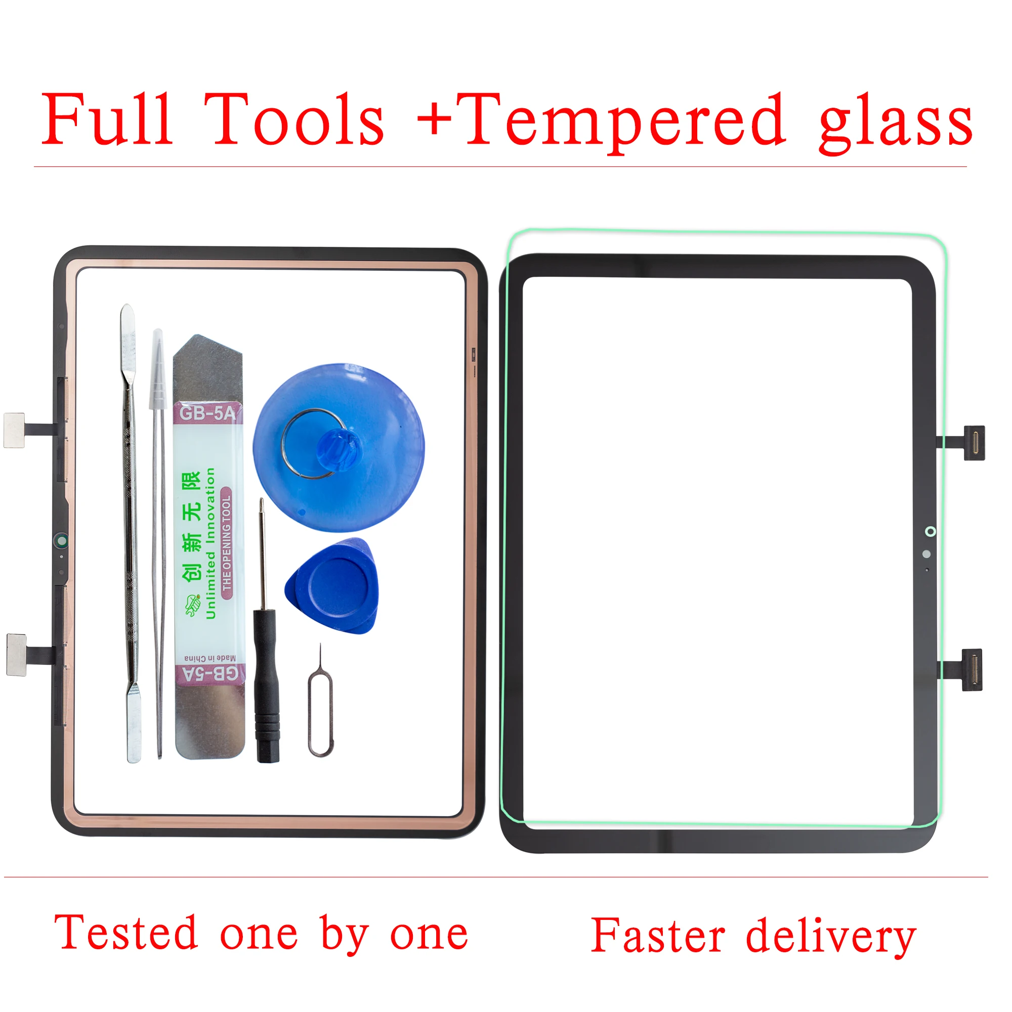 For iPad 10 Touch Screen Replacement Digitizer Touch Glass Kits 10.9 Inch A2696 A2757 A2777 With Tools+Tempered Glass