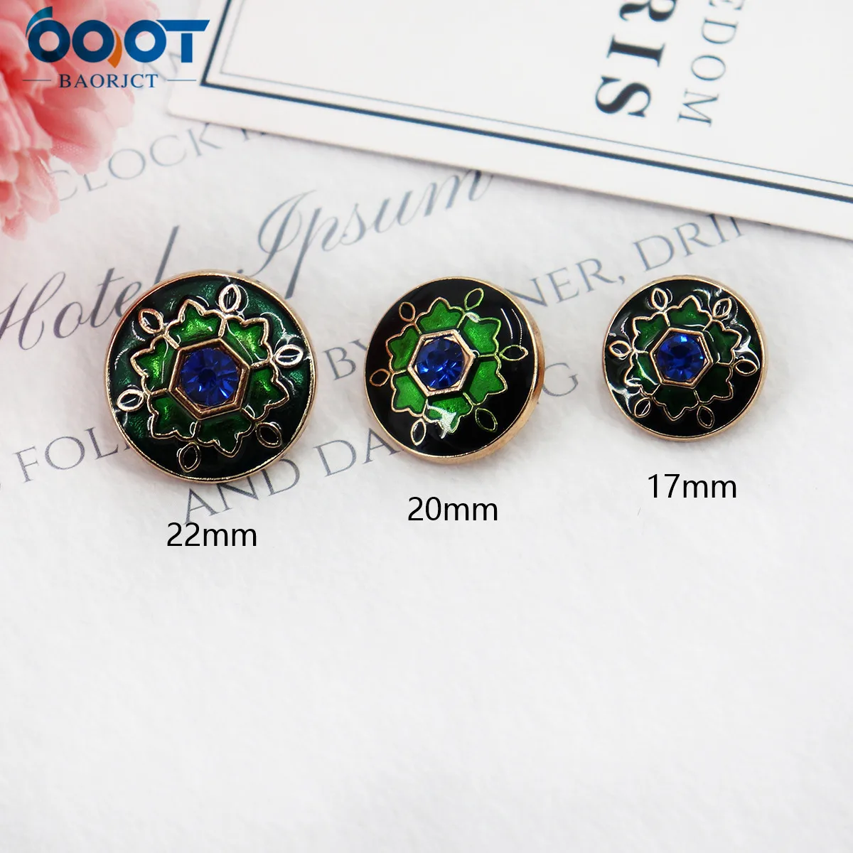 10pcs/Lot Metal Button Green Color for Clothing Sweater Coat Decoration Shirt Buttons Accessories DIY JS-550