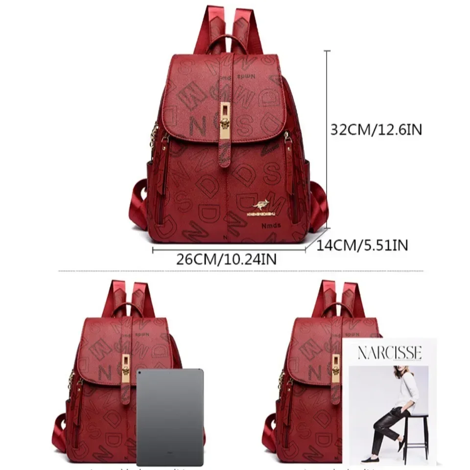 Women Soft Leather Backpacks High Capacity Female Back Pack Casual Travel Ladies Bagpack Machial Feminina for Teenager Grils Sac