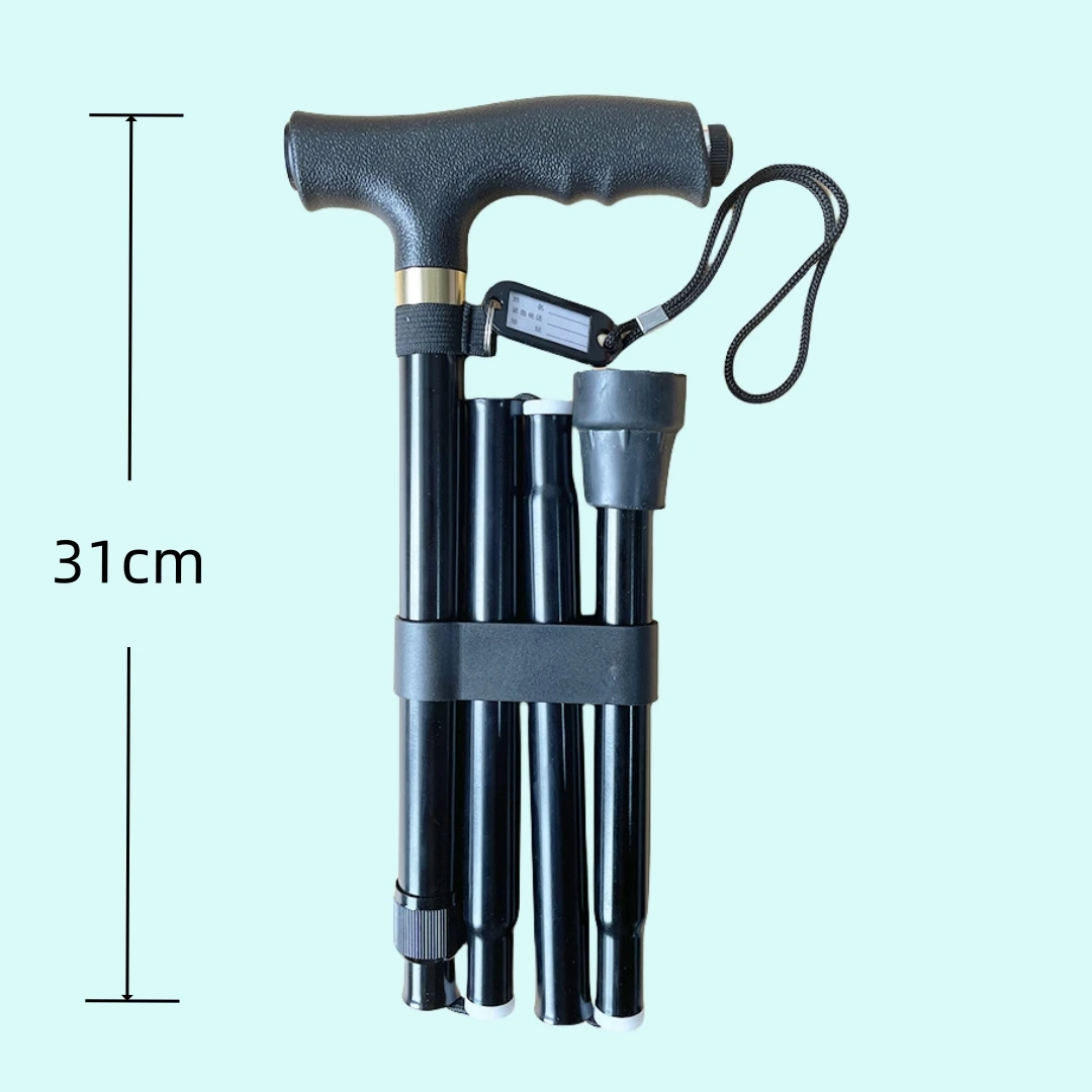 Foldable Crutch Cane with Light Folding Walking Sticks Walk Poles Rod for Old Man Elegant Crutches for the Elderly Men Woman