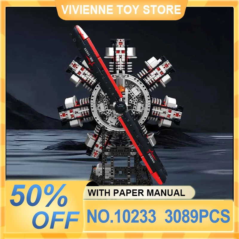 Mould King 10233 Engine Model Building Blocks Bricks, Home Desktop Engine Decoration, Practical Creative Gift for Model Builders