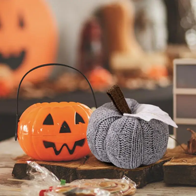 Decorative Pumpkins For Table Handcrafted Knitted Pumpkin Seasonal Charm Cozy Warm Decorative Ornaments Crochet Pumpkins