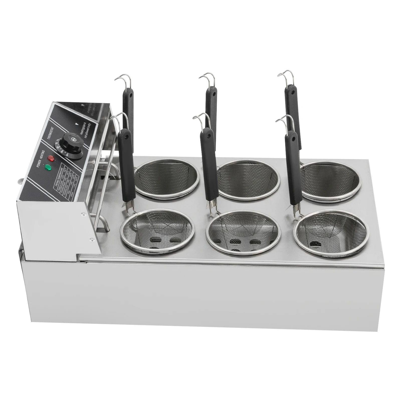Directo de Fábrica 2026, Olla Eléctrica para Pasta con Temperatura Ajustable, Cocedor de Fideos con 6 Cestas para Restaurante