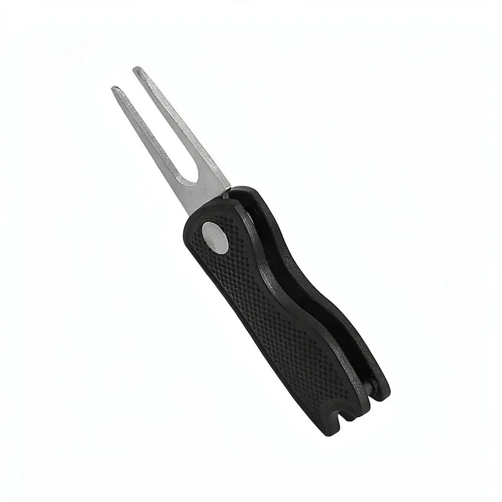 Folding Golf Divot Repairer Pitch Fork Aluminum Alloy Turf Maintenance Accessory Compact Golf Training Aid Sports Equipment