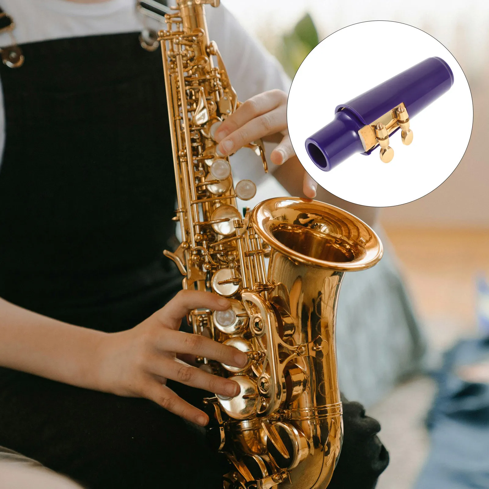 

Alto Sax Mouthpiece Lavender Design Durable Plastic Easy Install for Beginners Professionals Woodwind Instrument