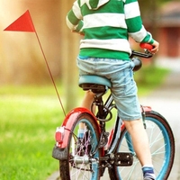 Q0KB Bike Safety with Pole Reflective Bike Trailer Height Visibility Safety