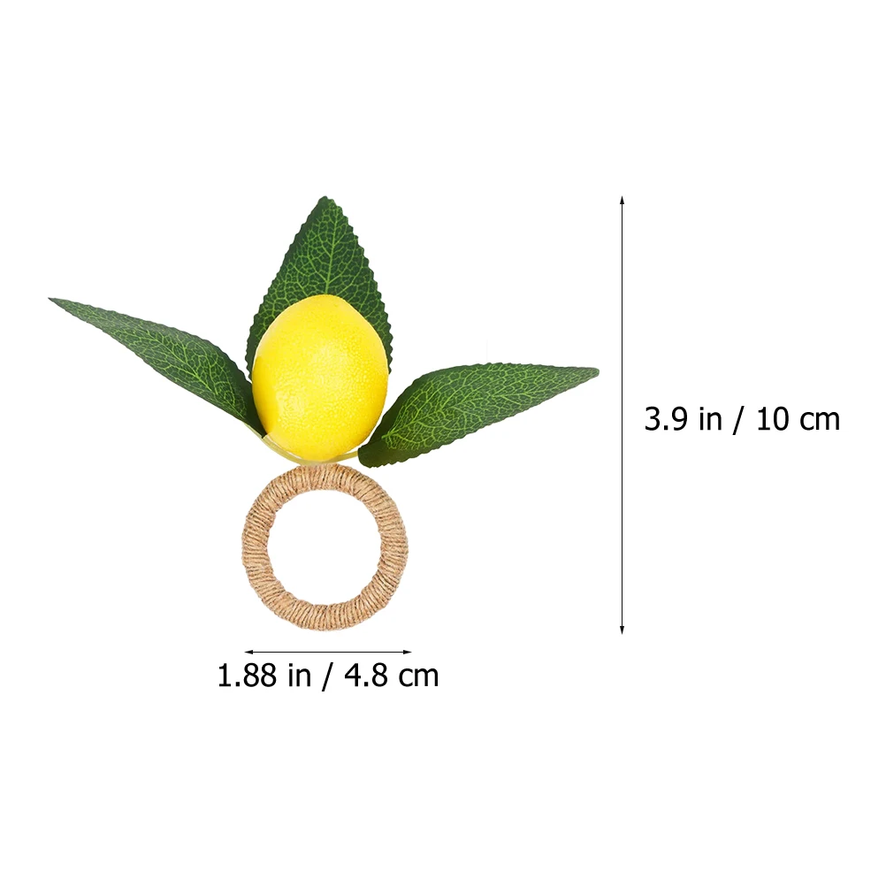 

6pcs Lemon-Shaped Rings Replaceable Serviette Buckle Decorative Household Napkin Ring Vivid Home Decoration