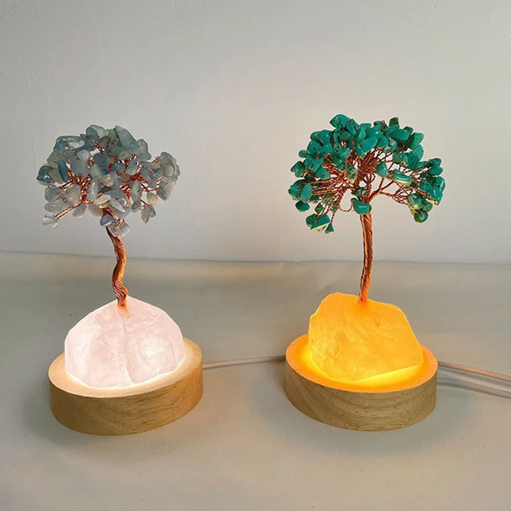 Base luminosa de madera con alimentación por USB, soporte de lámpara de exhibición de luz LED de colores, adorno artístico para decoración del hogar