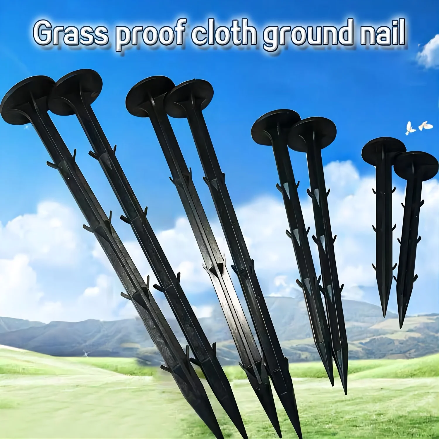 50pcs 11cm Plastic Film Nail Grass-proof Nails Horticulture Nursery Weeding Black Plastic Cloth Nail Weed Control Ground Nail