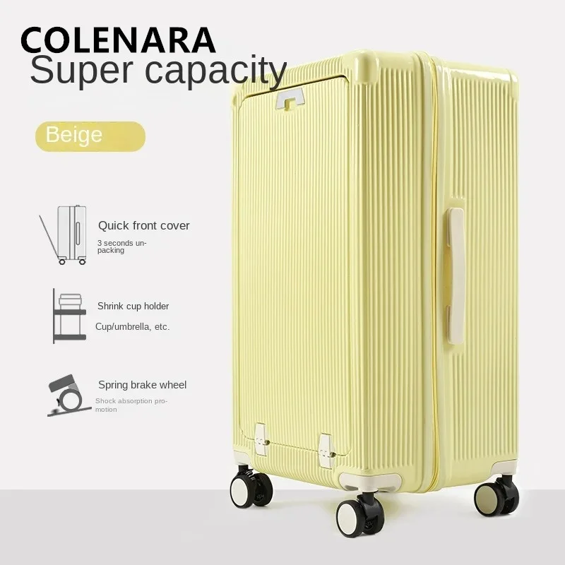 COLENARA Suitcase on Wheels ABS+PC Aluminum Frame Trolley Case 24\