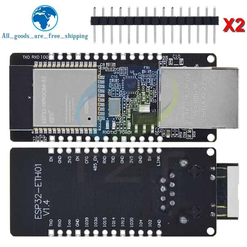 Imagem -02 - Placa de Módulo sem Fio com Porta Serial Embutida Rede Ethernet Compatível com Bluetooth Wi-fi Combo Gateway Mcu Esp32 Wt32-eth01