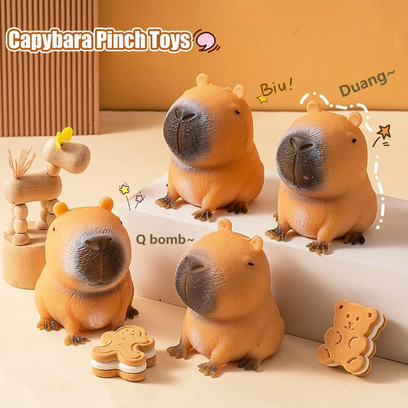 Cartoon Kawaii Capybara Pinch Toys Creative Funny Squeeze Relif Stress Doll Slow Rebound Super Soft Small Toy For Children Gift