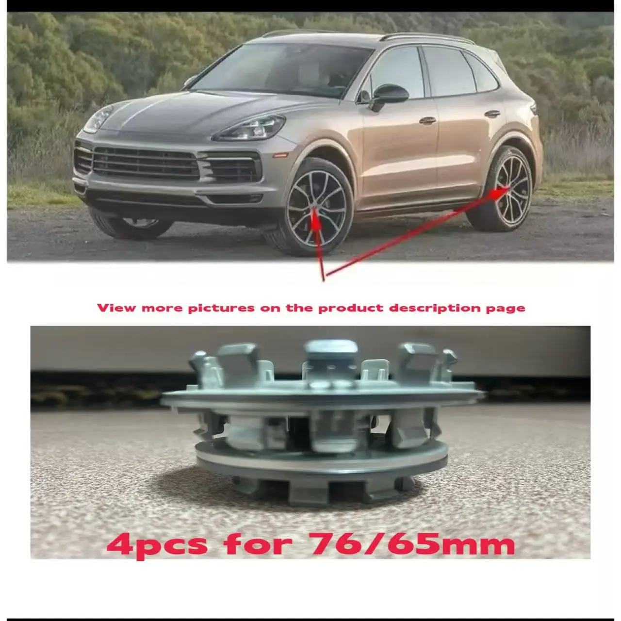 4 Stück 76mm / 65mm Auto-Radnabenkappen Felgenabdeckungen Auto-Styling