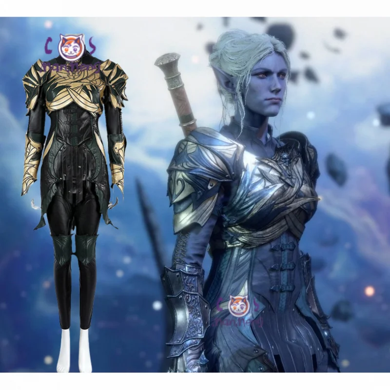 

Minthara Cosplay Game Baldur's Gate 3 Costume High quality handsome set shoes vest shoulder armor Halloween party New uniform