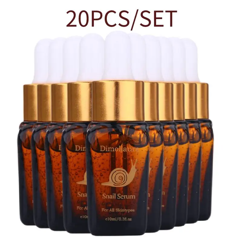 

20pcs Dimollaure Snail Moisturizing Face Serum Shrink Pores Remove Fine Lines Anti-Aging Anti-Wrinkle Plant Cream Skin Care