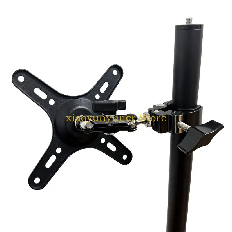 P9JB Portable Screen Tube Mount with VESA Plate, Metal Clamp Monitor Holder with Screw Lock Design and Viewing Control for Desk