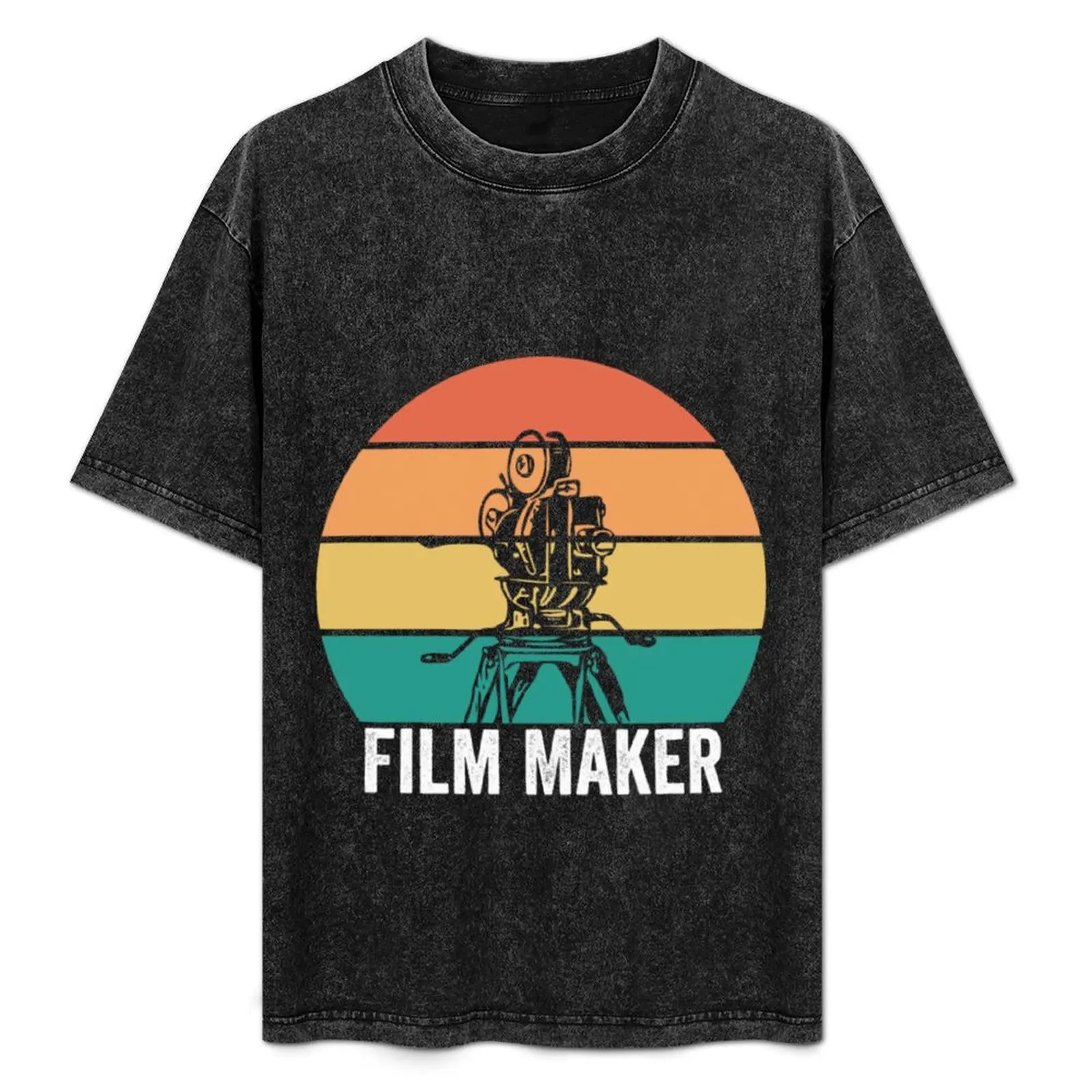 

Film Maker Gift Vintage Cut Funny Movie Maker T-Shirt Comfortable Basic Crew Neck Tee