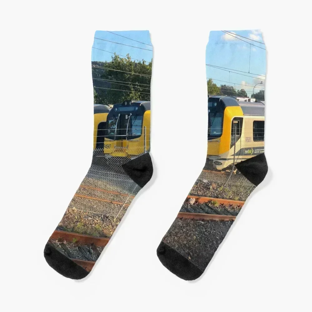 Trains In The Yard Socks kawaii cute winter thermal Christmas Men's Socks Women's Children's cool basketball Women Socks Men's