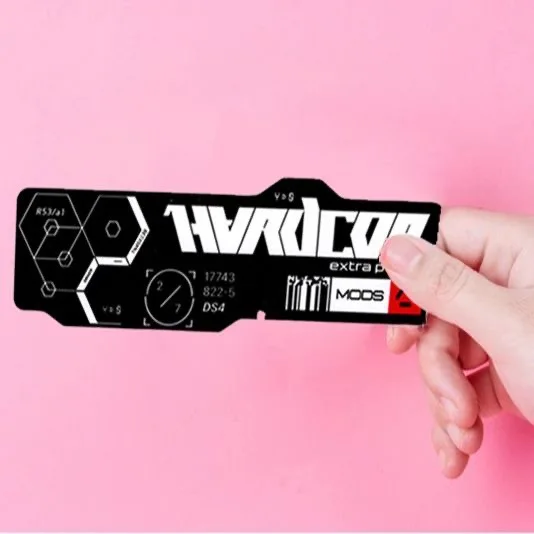 Cyberpunk Mechanical Moto Stickers Black English QR Code Label Vinyl Decal Off Road Car Glass Decoration Luggage Box Sticker