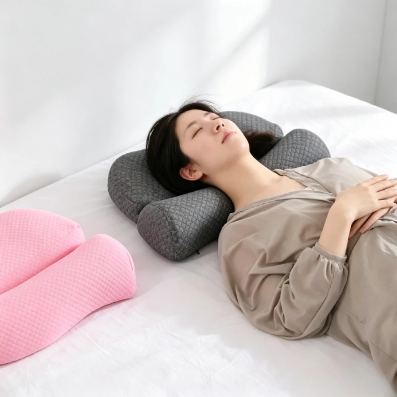 Cervical Pillow Memory Foam Core, Ergonomic Curve Design, Enhanced Neck Contour, Head Support, Relieves Fatigue