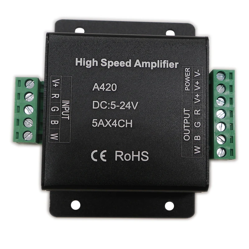 DC 5V 12V 24V Single color/RGB/RGBW/RGB+CCT RGBWW High Speed Amplifier Data Signal Repeater 1/3/4 CH Dimmer Power Amplifier