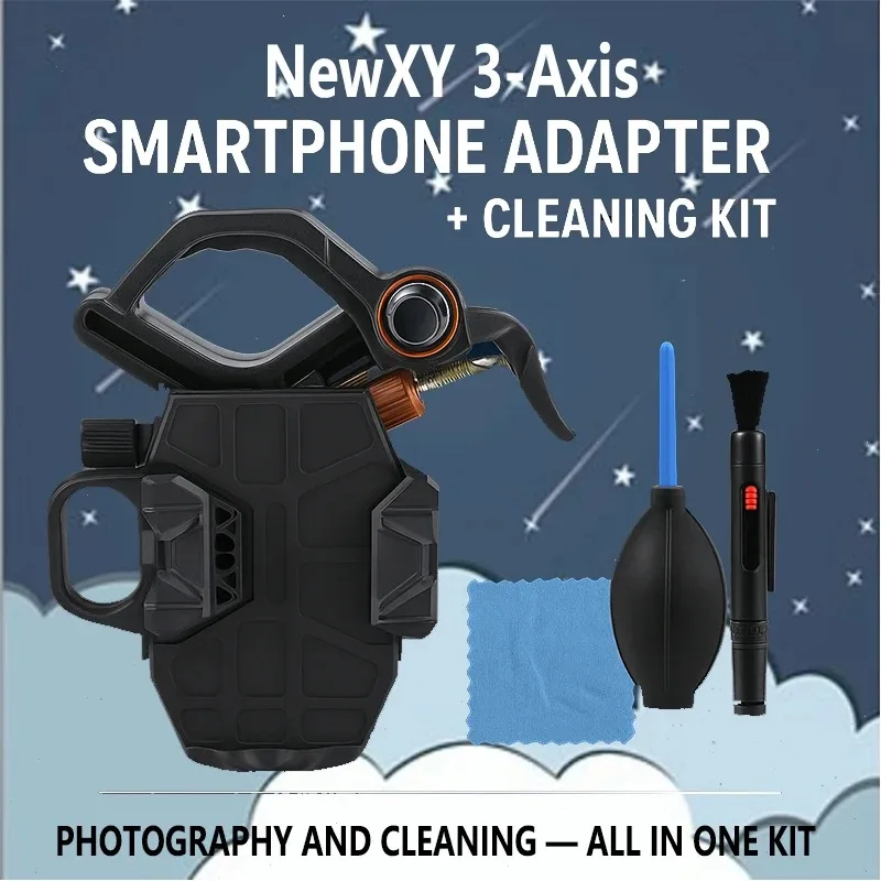 celestron-3-axis-universal-smartphone-adapter-with-camera-cleaner-kit-set-for-telescope-binoculars-shooting-maintenance-bundle