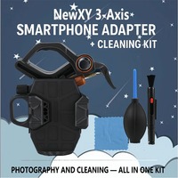 Celestron 3-Axis Universal Smartphone Adapter with Camera Cleaner Kit Set for Telescope/Binoculars Shooting& Maintenance Bundle