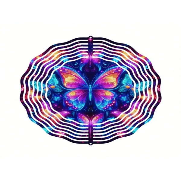 

3D-металлический спиннер-бабочка - кинетический танцевальный колокольчик | Динамический вращающийся садовый декор | Всепогодный уличный металлический A