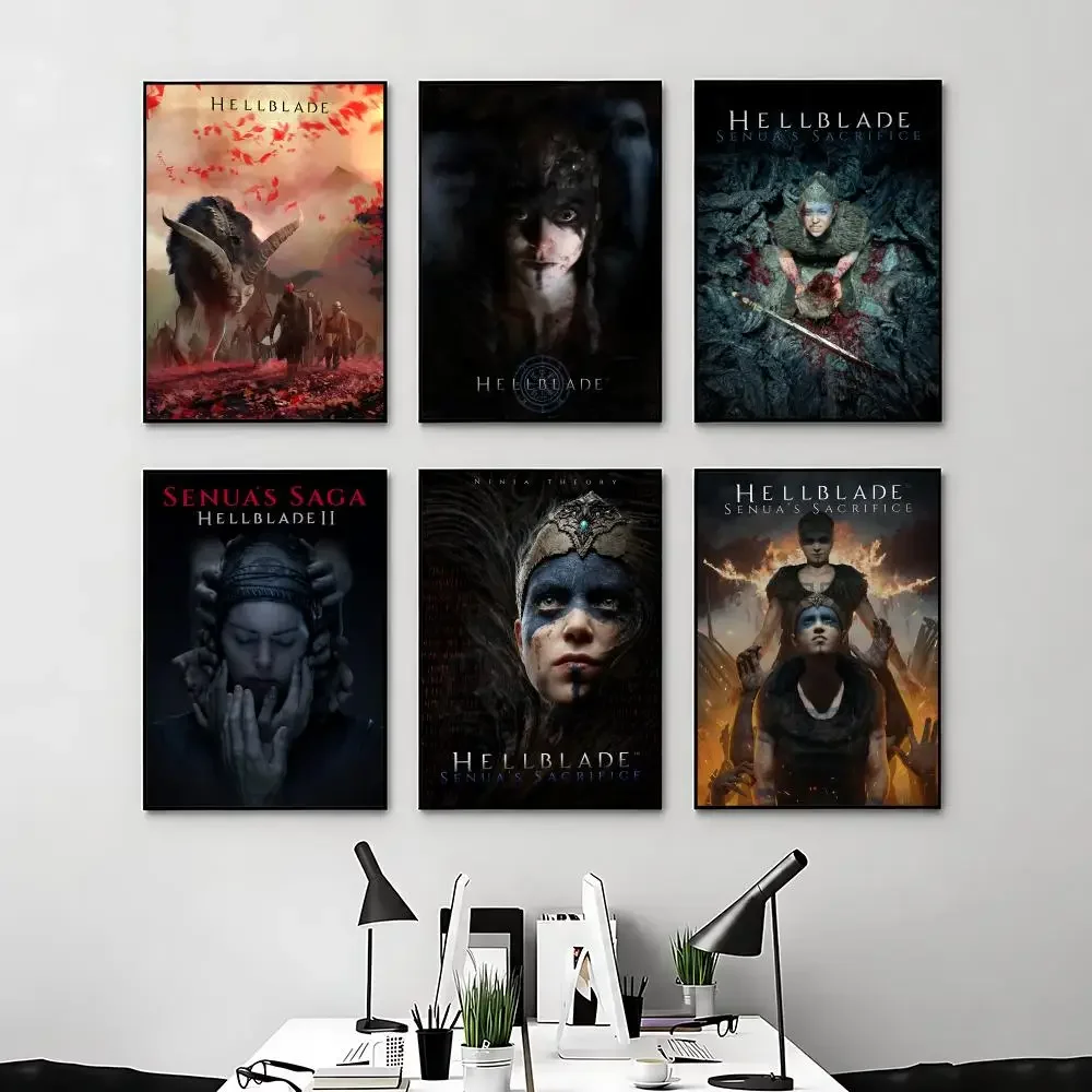 Póster del juego Hellblade Senua's Sacrifice, decoración de habitación de anime, decoración de película, mochila, pared interior, arte musical de pared