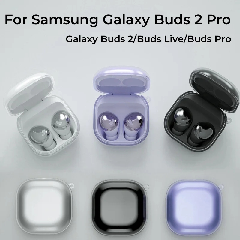 Case For Samsung Galaxy Buds 2 pro live 2pro Clear Cover Shinny Transparent Earphone Protector For Samsung Buds live 2pro Shell