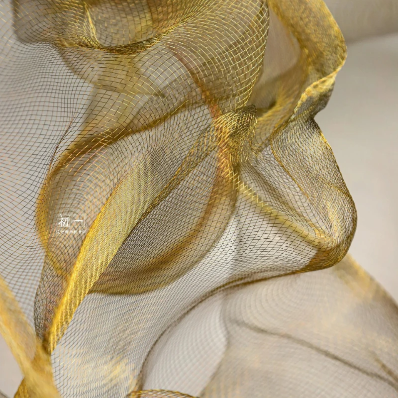 100x100cm Flexible Mesh Steel Metal Wire Fabric for Wedding Creative Shape Lighting Decoration Background Material Fabric