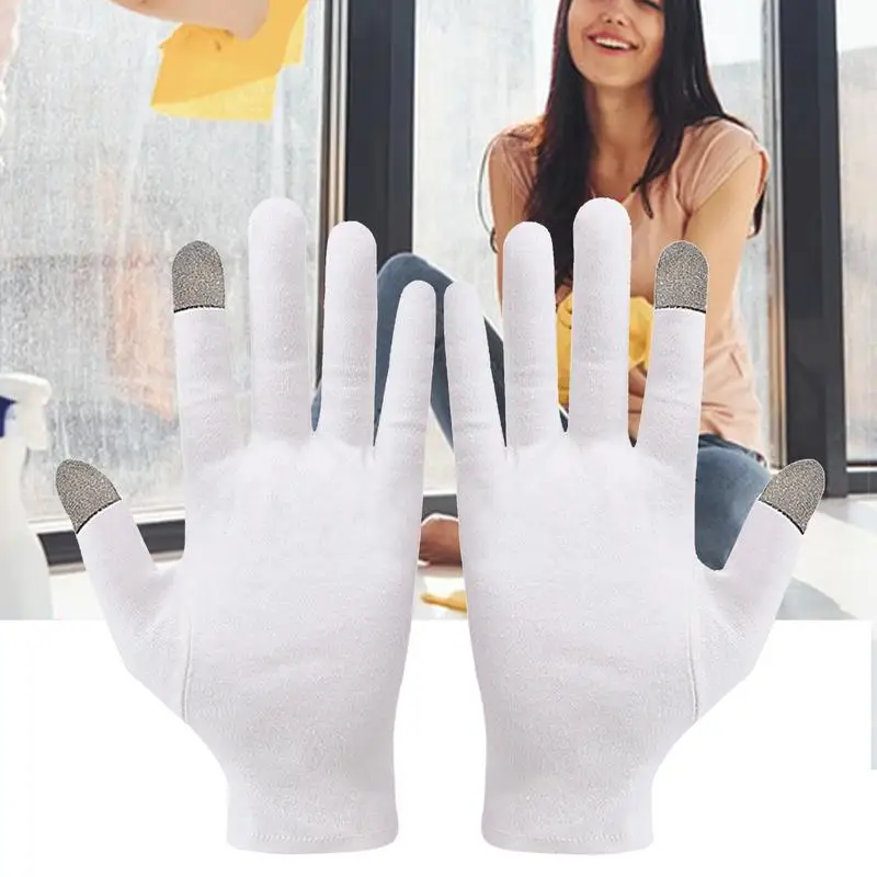 Cotton Gloves Touchscreen Driving Gloves Touchscreen Texting Gloves White Cotton Gloves For Cycling Biking Sporting Driving For