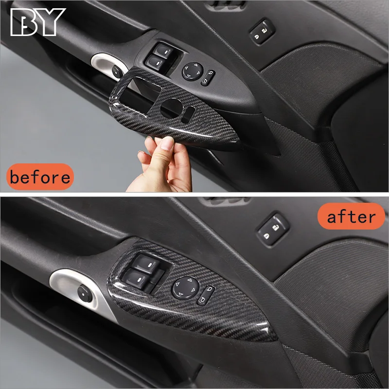 Car Armrest Window Glass Lift Control Panel Frame Decoration Covers Trim For Chevrolet Corvette C6 2005-2013 Accessories